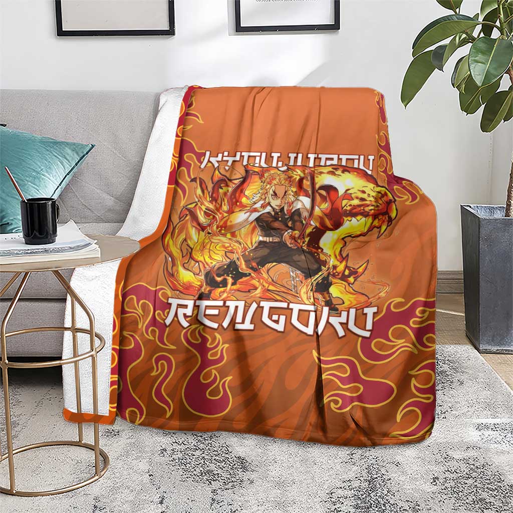 Rengoku Kyojuro Demon Slayer Blanket Inferno Anime Flame Crest Style