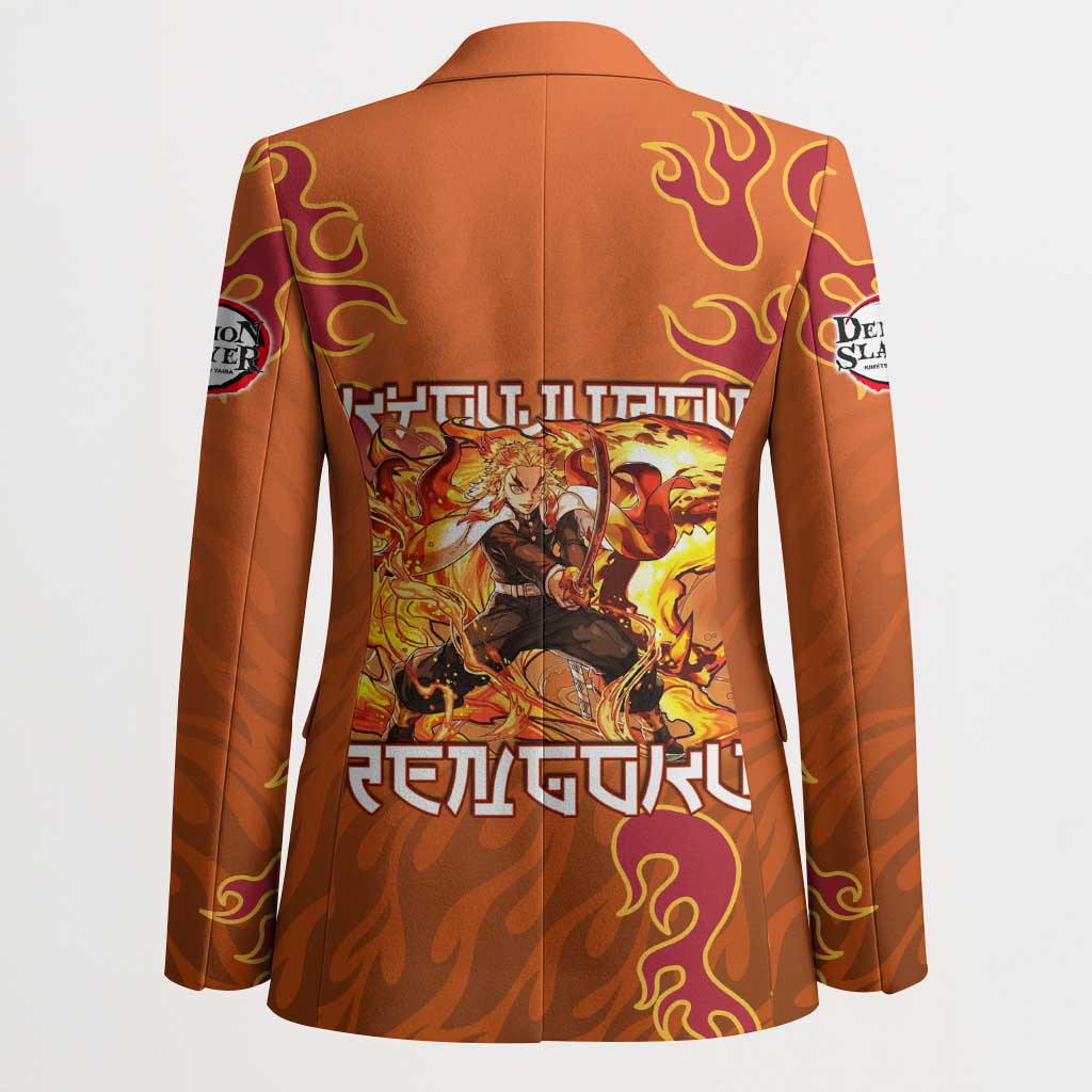 Rengoku Kyojuro Demon Slayer Blazer Inferno Anime Flame Crest Style