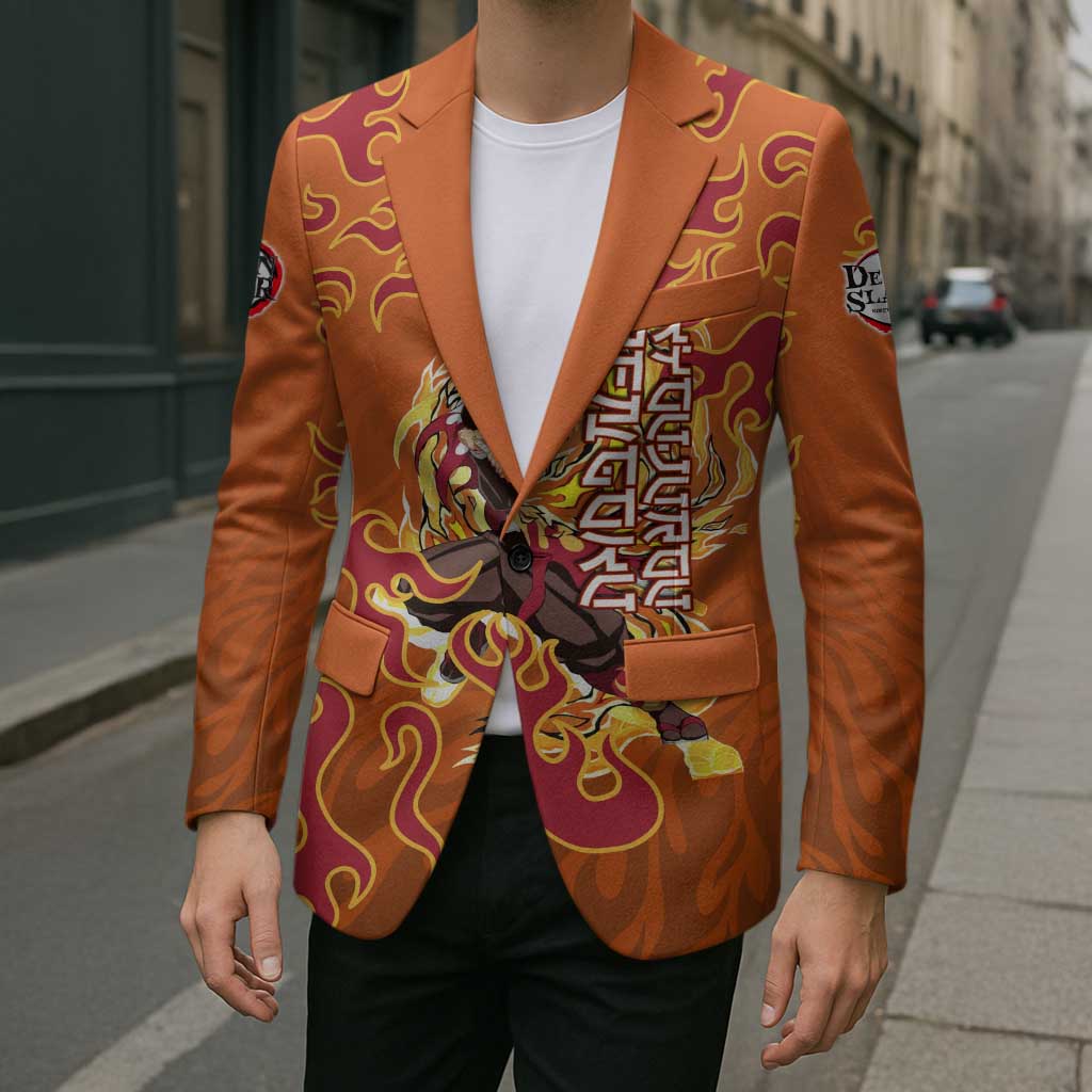 Rengoku Kyojuro Demon Slayer Blazer Inferno Anime Flame Crest Style
