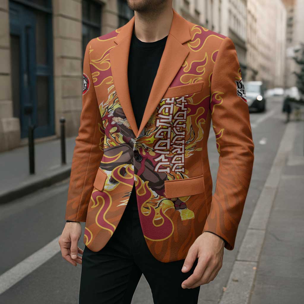 Rengoku Kyojuro Demon Slayer Blazer Inferno Anime Flame Crest Style