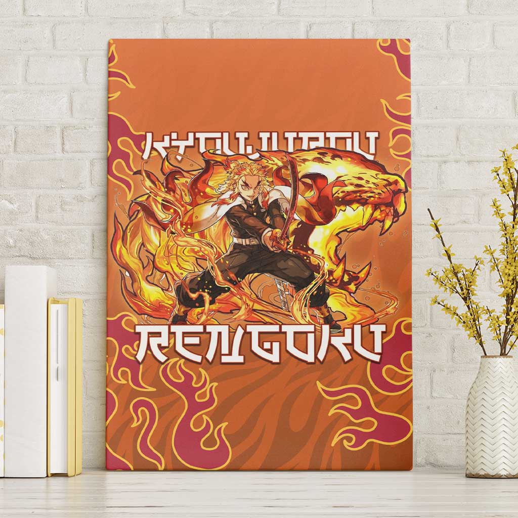 Rengoku Kyojuro Demon Slayer Canvas Wall Art Inferno Anime Flame Crest Style