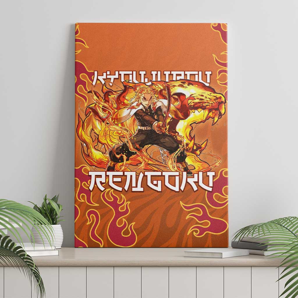 Rengoku Kyojuro Demon Slayer Canvas Wall Art Inferno Anime Flame Crest Style