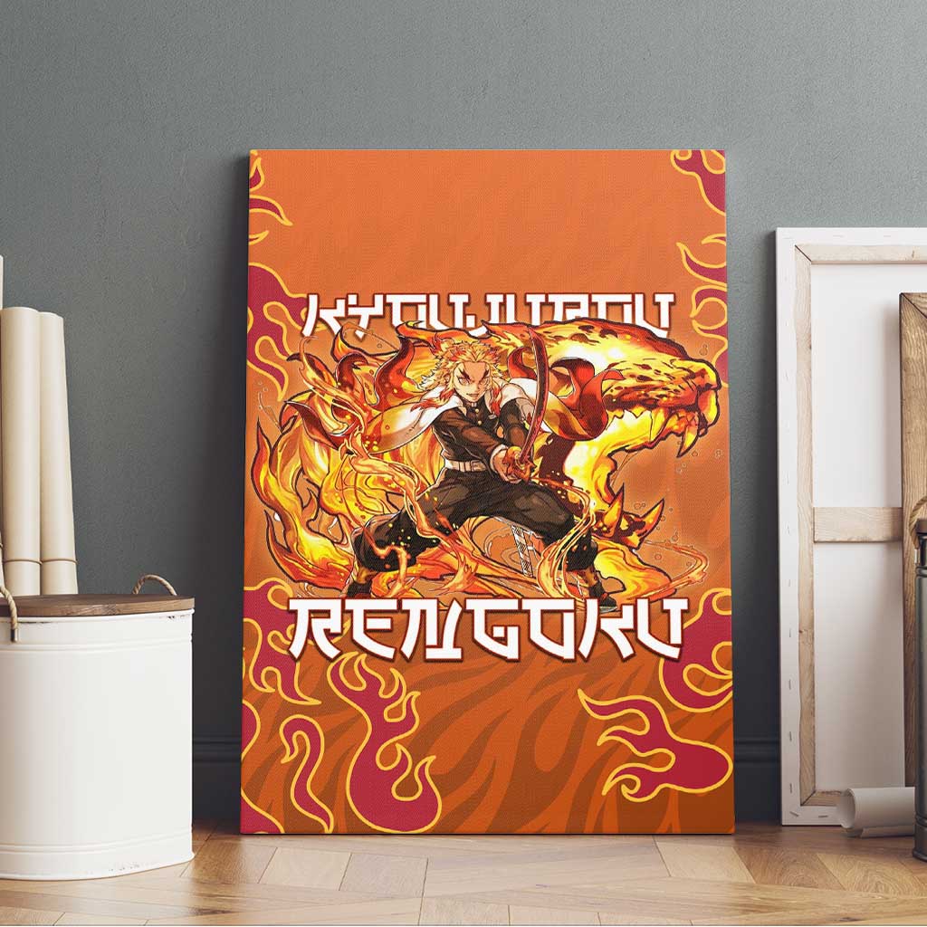 Rengoku Kyojuro Demon Slayer Canvas Wall Art Inferno Anime Flame Crest Style