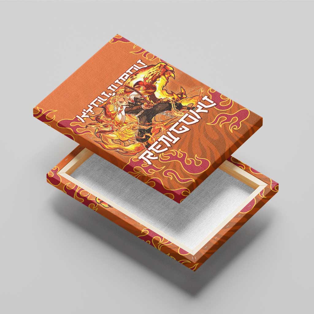 Rengoku Kyojuro Demon Slayer Canvas Wall Art Inferno Anime Flame Crest Style