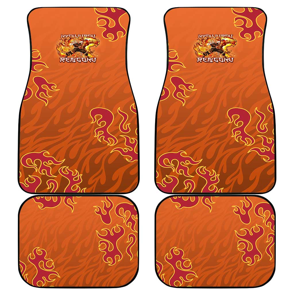 Rengoku Kyojuro Demon Slayer Car Mats Inferno Anime Flame Crest Style