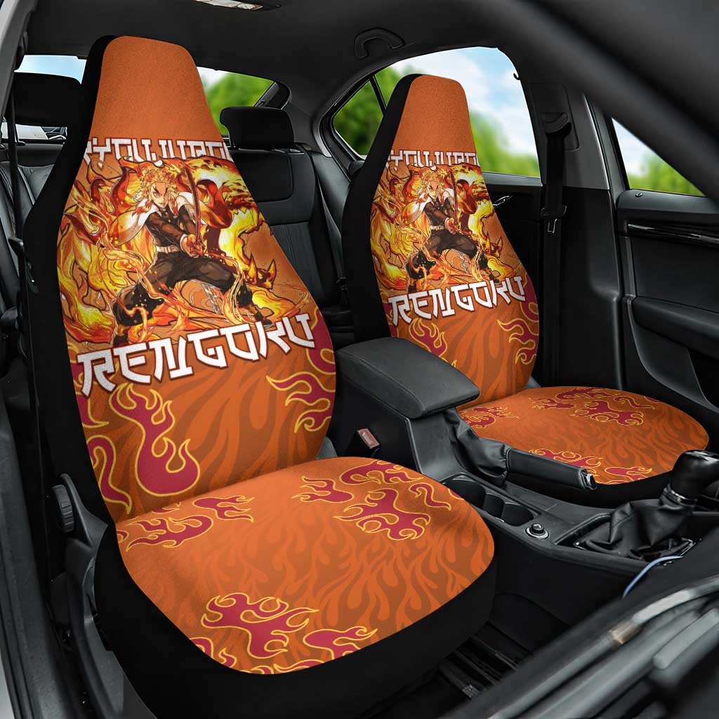 Rengoku Kyojuro Demon Slayer Car Seat Cover Inferno Anime Flame Crest Style