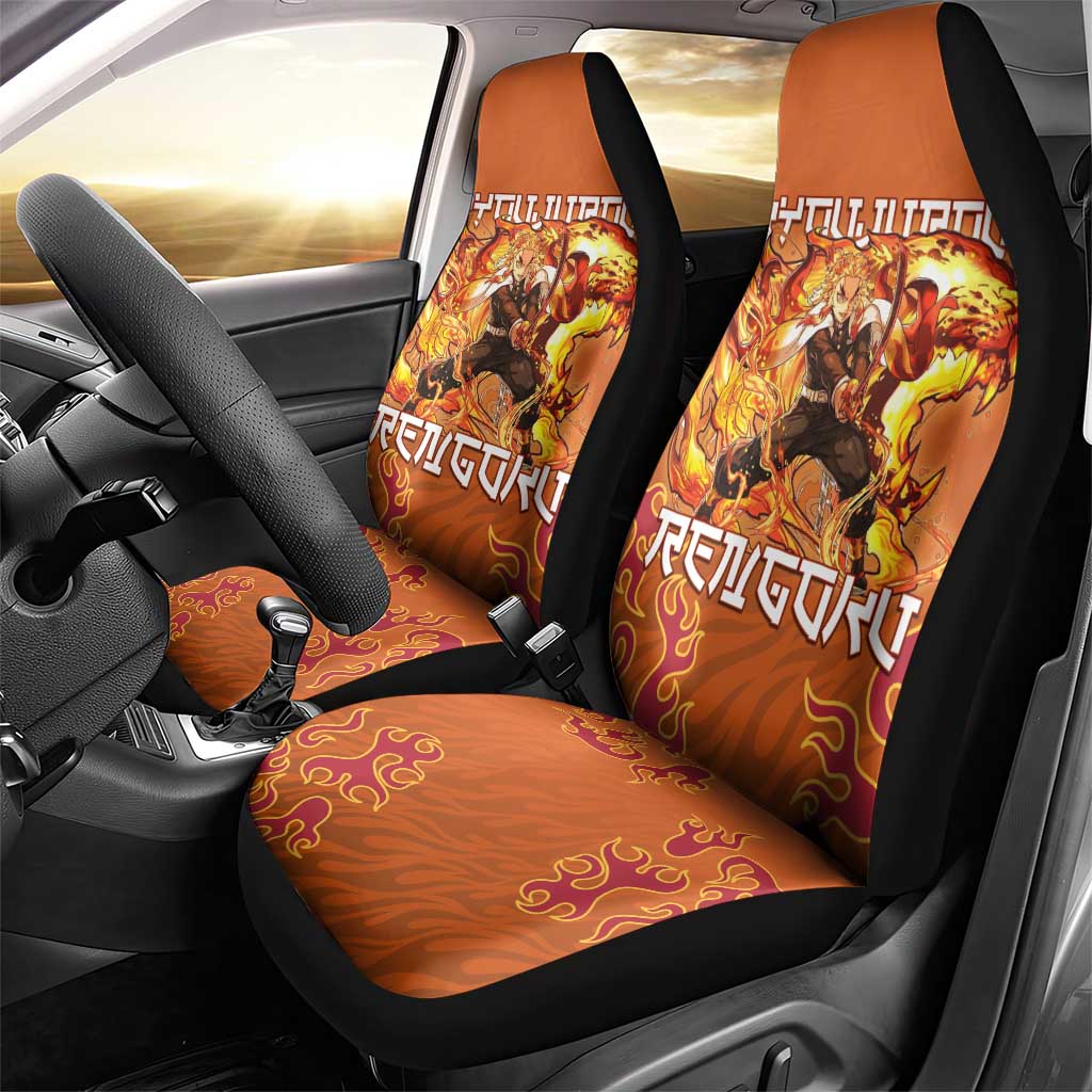 Rengoku Kyojuro Demon Slayer Car Seat Cover Inferno Anime Flame Crest Style