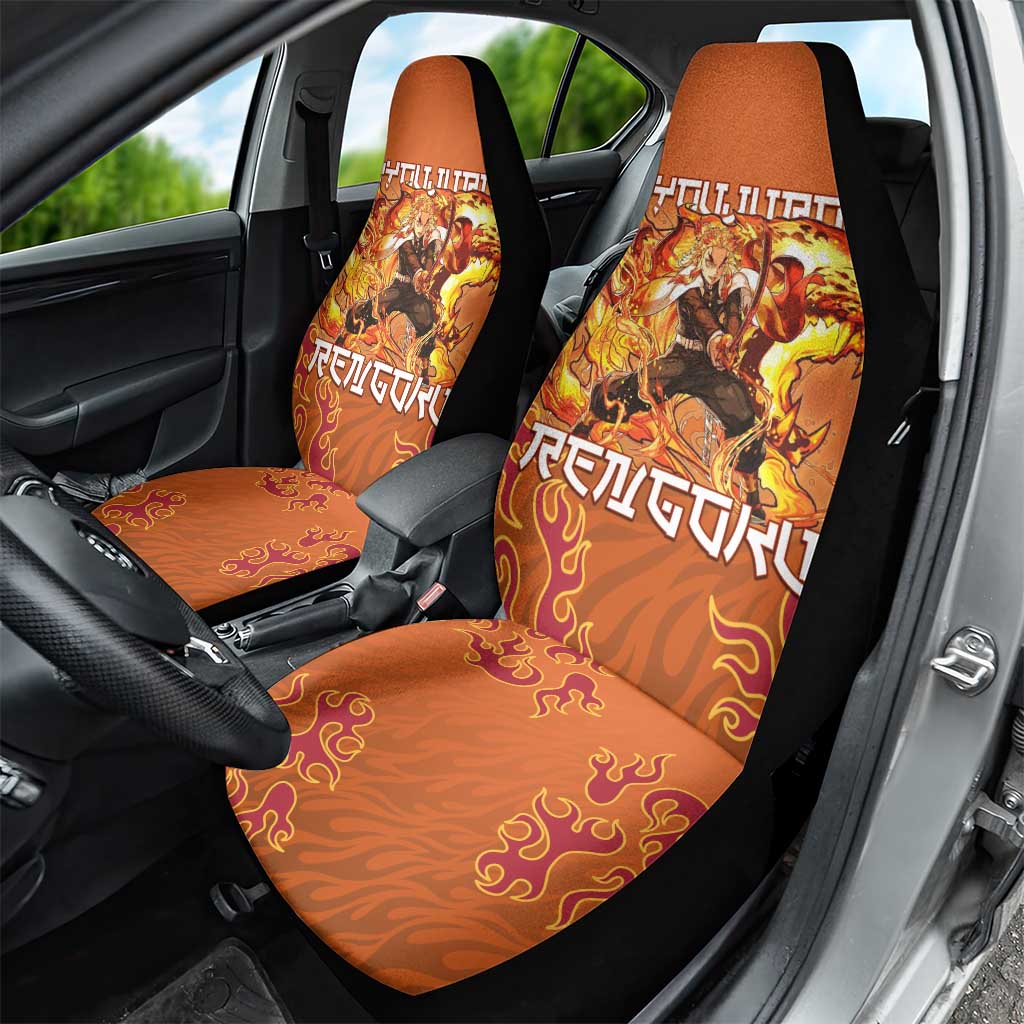 Rengoku Kyojuro Demon Slayer Car Seat Cover Inferno Anime Flame Crest Style