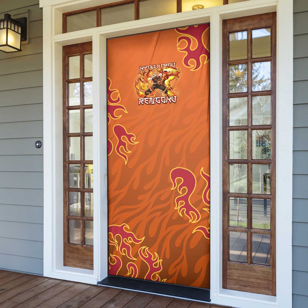 Rengoku Kyojuro Demon Slayer Door Cover Inferno Anime Flame Crest Style