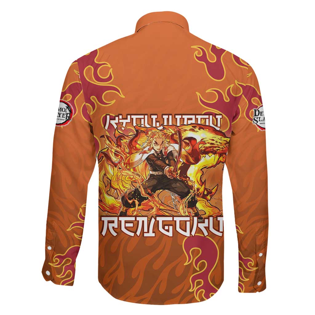 Rengoku Kyojuro Demon Slayer Family Matching Mermaid Dress and Hawaiian Shirt Inferno Anime Flame Crest Style