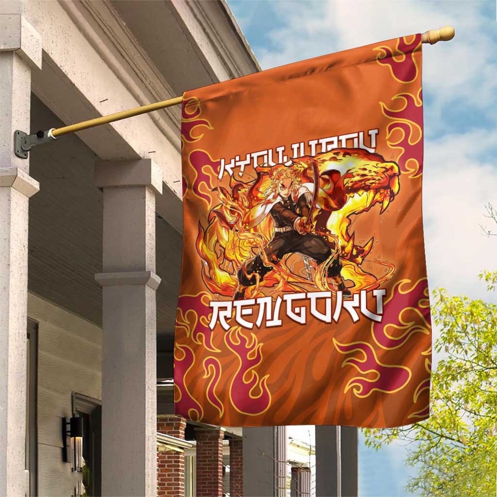 Rengoku Kyojuro Demon Slayer Garden Flag Inferno Anime Flame Crest Style