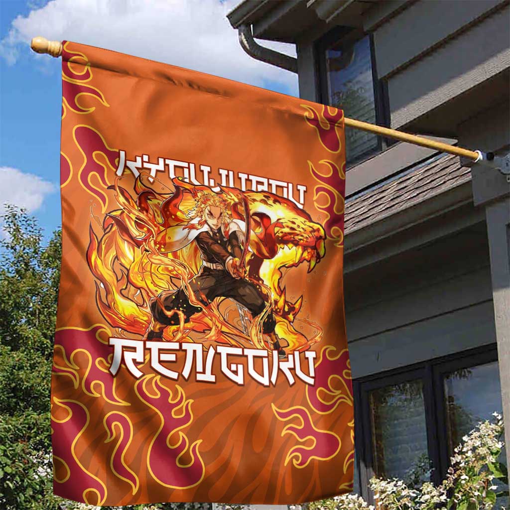 Rengoku Kyojuro Demon Slayer Garden Flag Inferno Anime Flame Crest Style