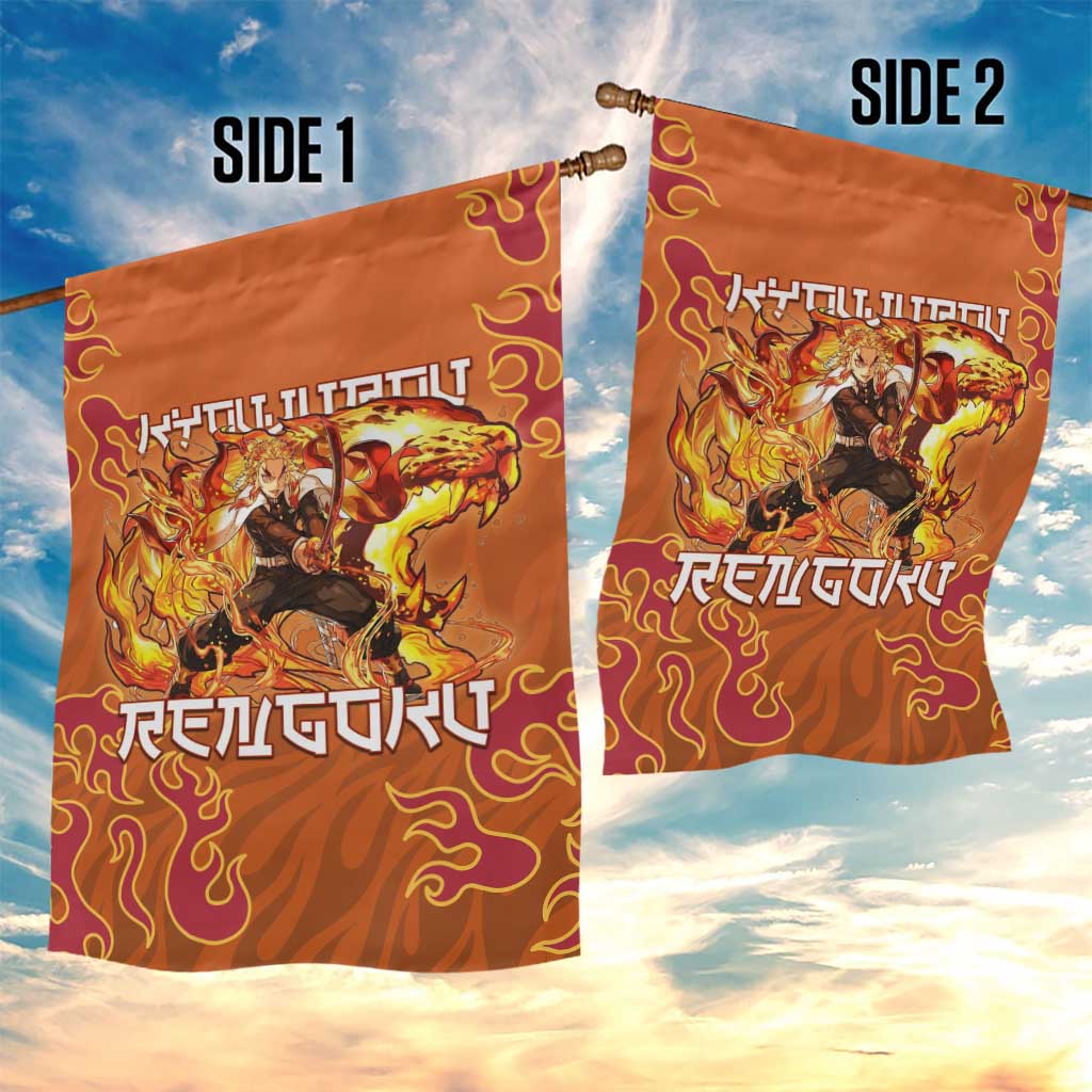 Rengoku Kyojuro Demon Slayer Garden Flag Inferno Anime Flame Crest Style