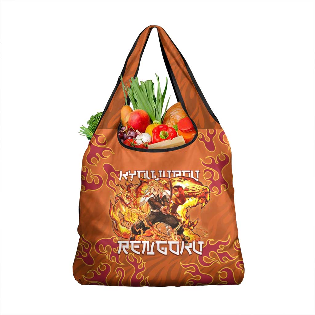 Rengoku Kyojuro Demon Slayer Grocery Bag Inferno Anime Flame Crest Style
