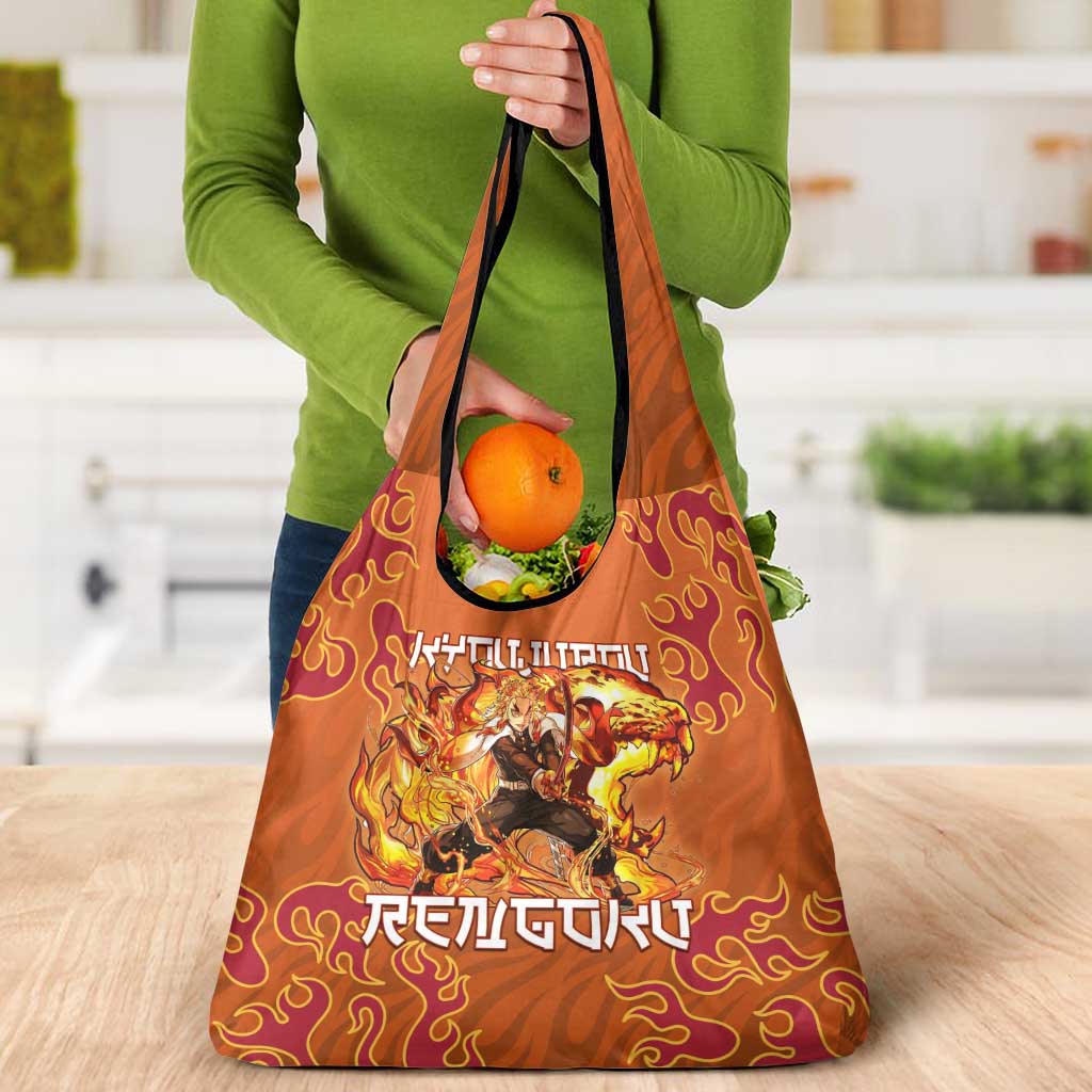 Rengoku Kyojuro Demon Slayer Grocery Bag Inferno Anime Flame Crest Style