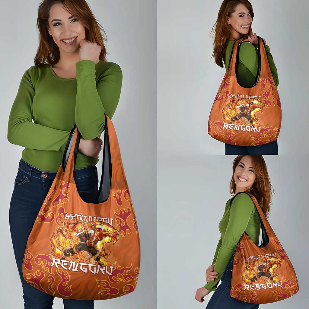Rengoku Kyojuro Demon Slayer Grocery Bag Inferno Anime Flame Crest Style