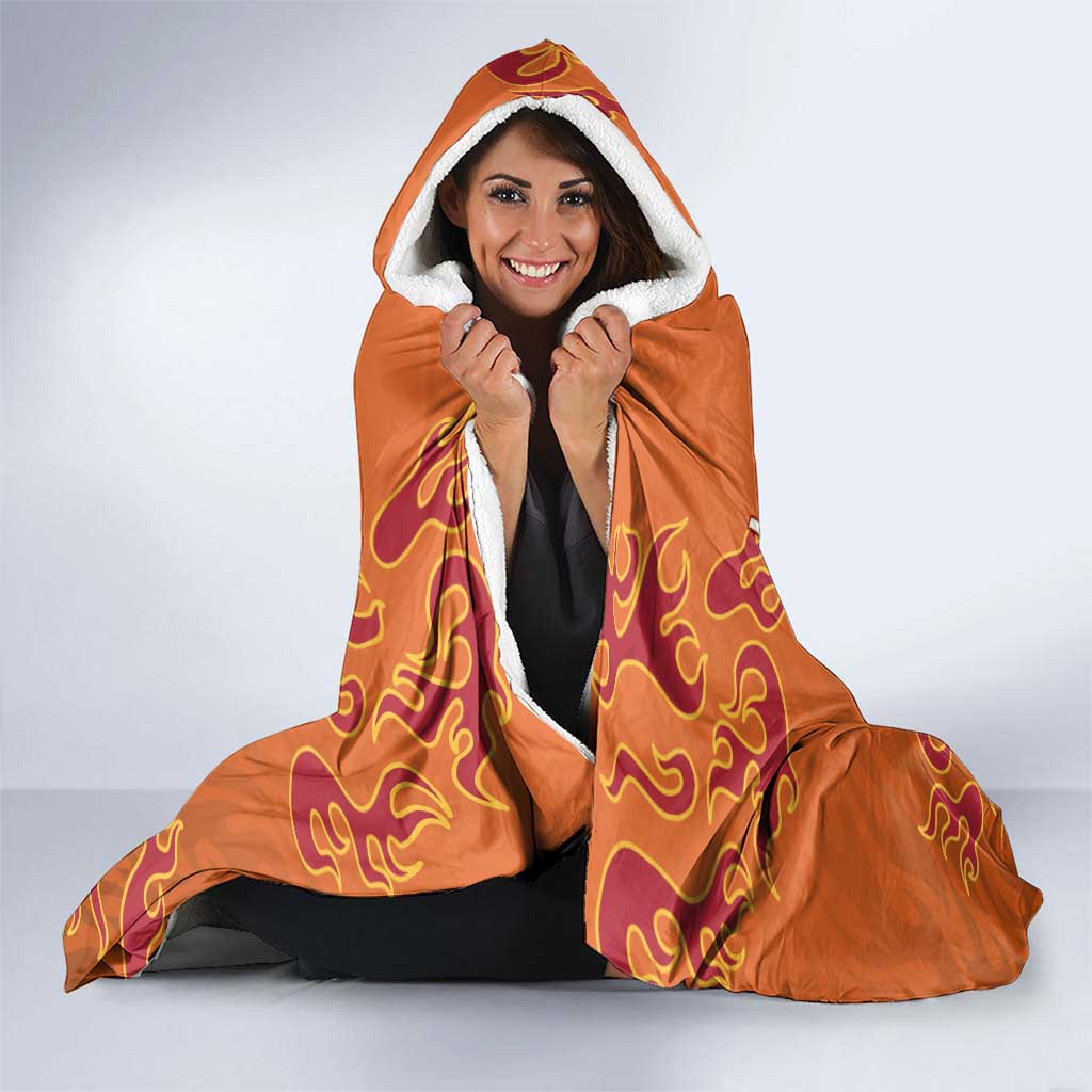 Rengoku Kyojuro Demon Slayer Hooded Blanket Inferno Anime Flame Crest Style