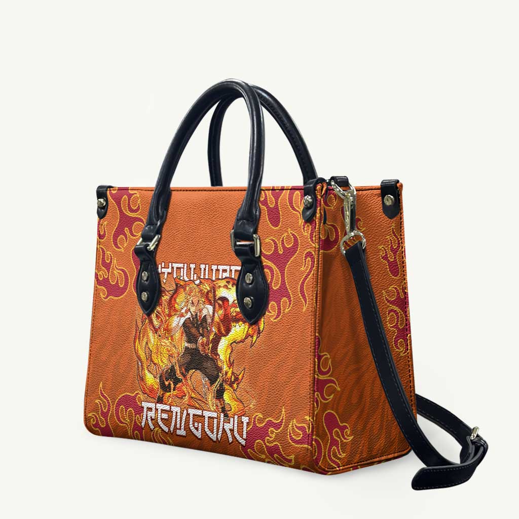 Rengoku Kyojuro Demon Slayer Leather Bag Inferno Anime Flame Crest Style