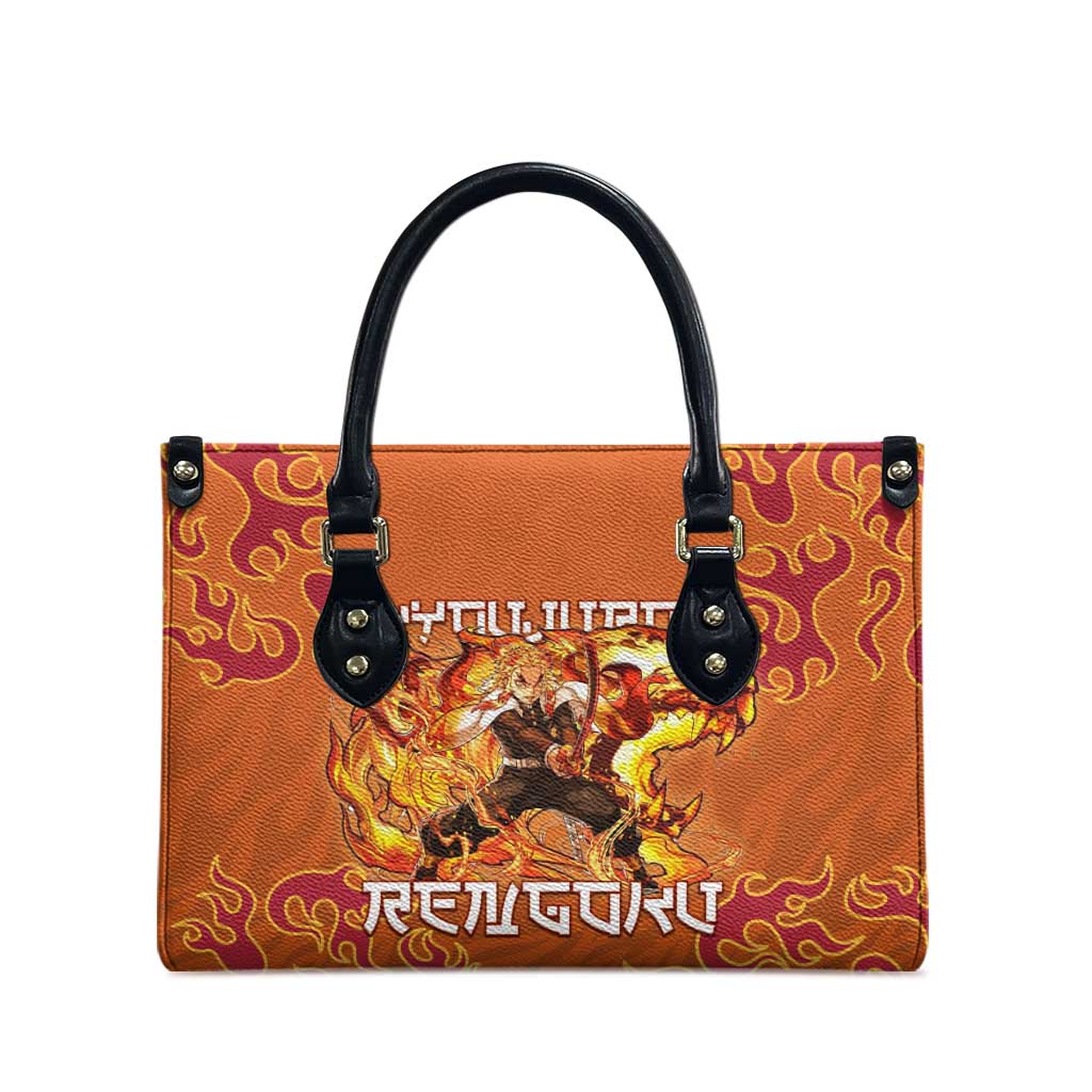 Rengoku Kyojuro Demon Slayer Leather Bag Inferno Anime Flame Crest Style