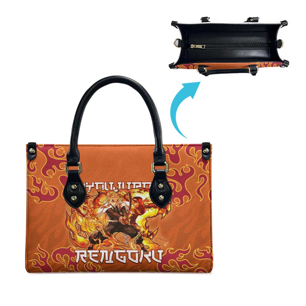 Rengoku Kyojuro Demon Slayer Leather Bag Inferno Anime Flame Crest Style