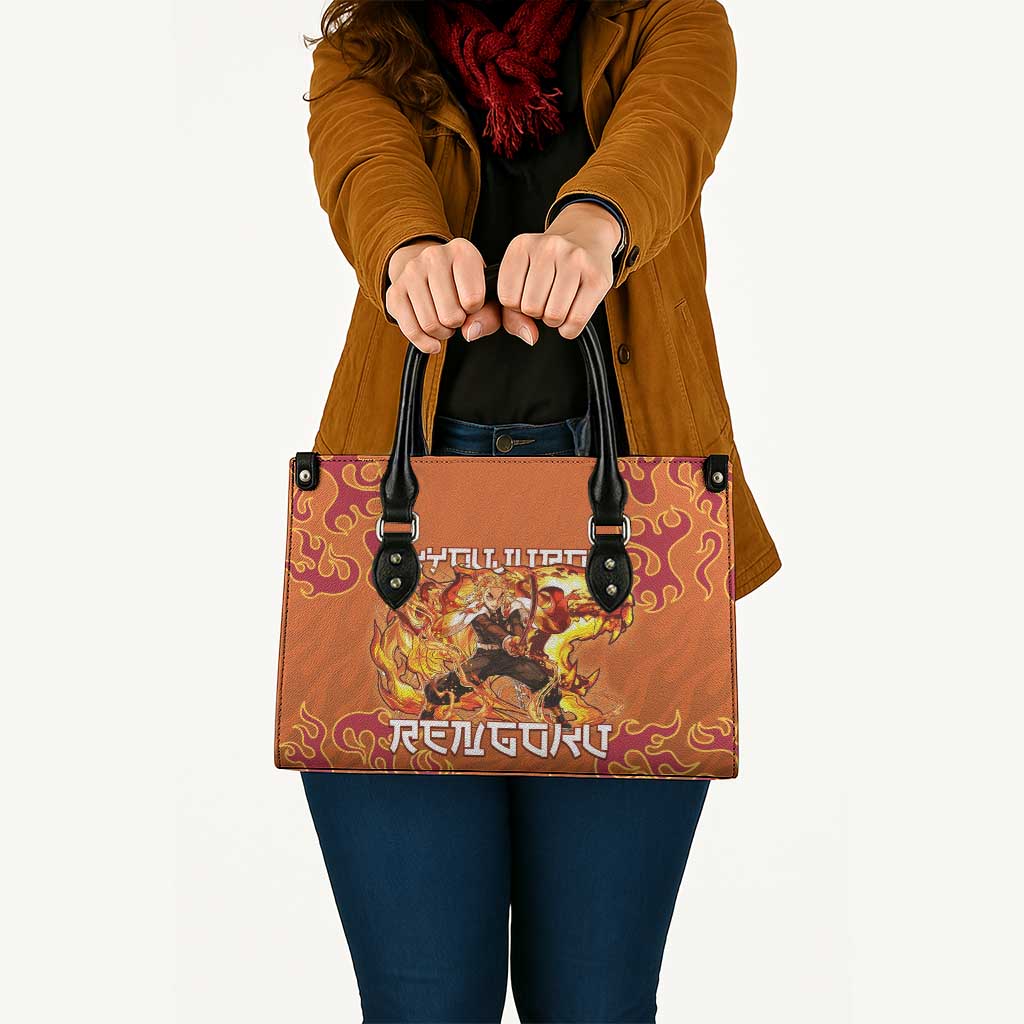 Rengoku Kyojuro Demon Slayer Leather Bag Inferno Anime Flame Crest Style