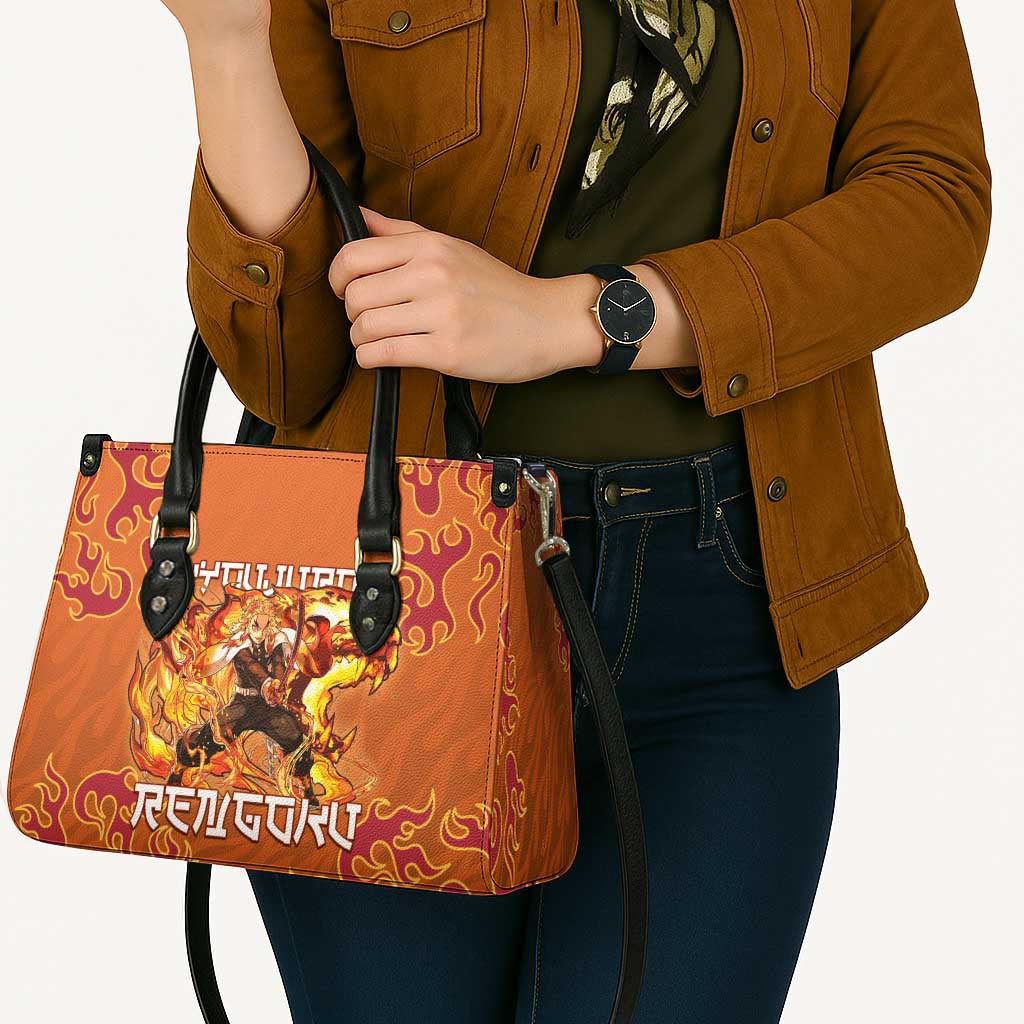 Rengoku Kyojuro Demon Slayer Leather Bag Inferno Anime Flame Crest Style