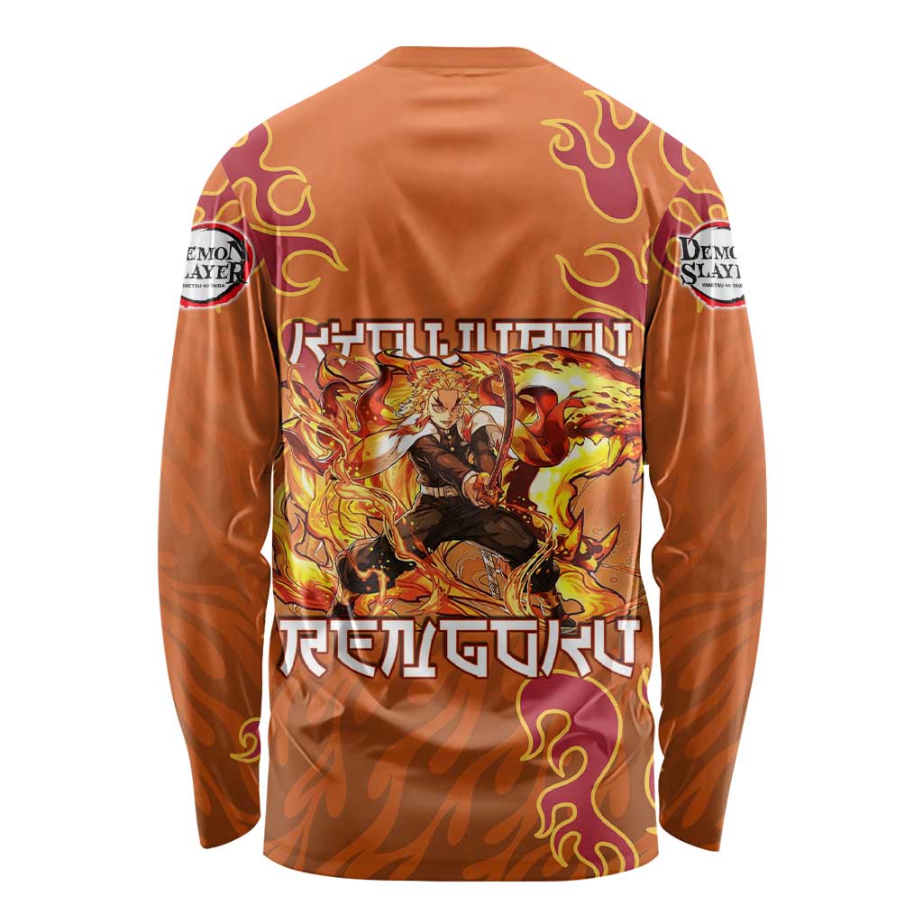 Rengoku Kyojuro Demon Slayer Long Sleeve Shirt Inferno Anime Flame Crest Style