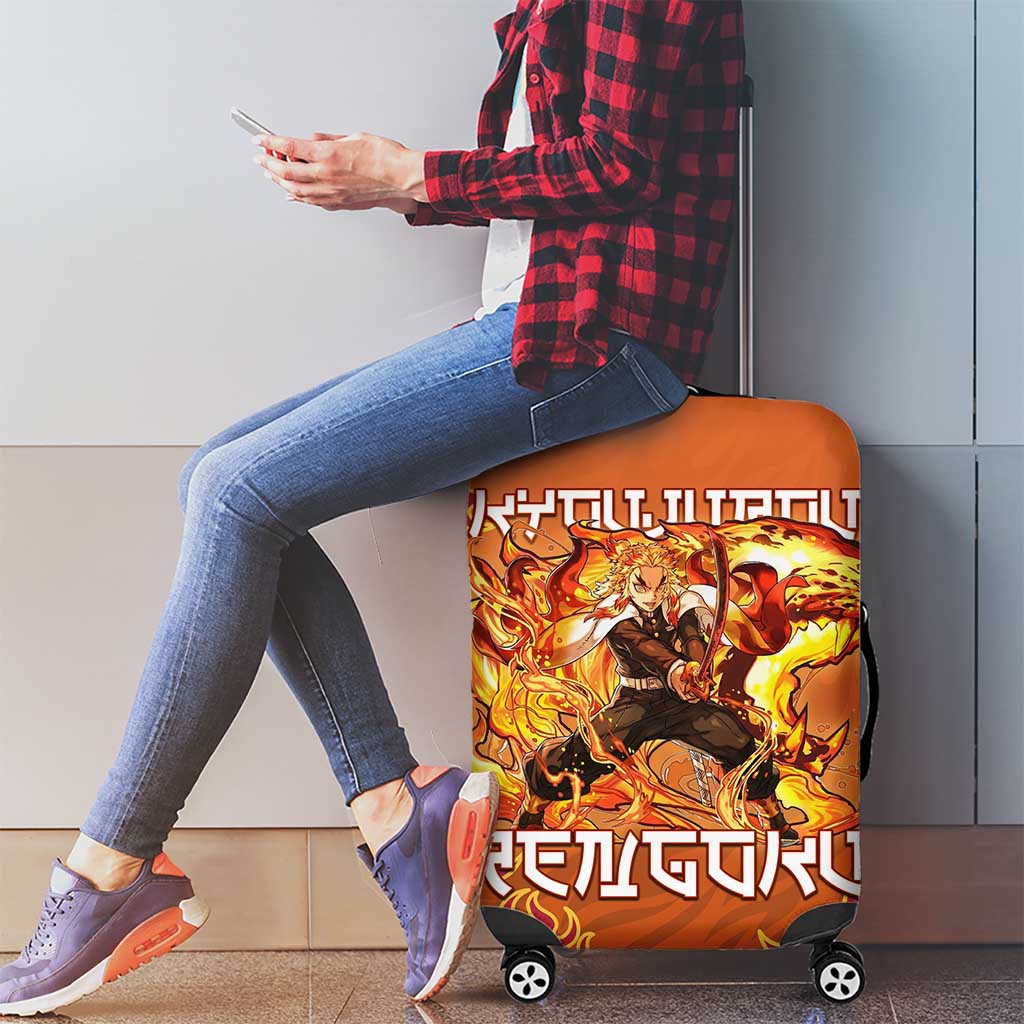 Rengoku Kyojuro Demon Slayer Luggage Cover Inferno Anime Flame Crest Style