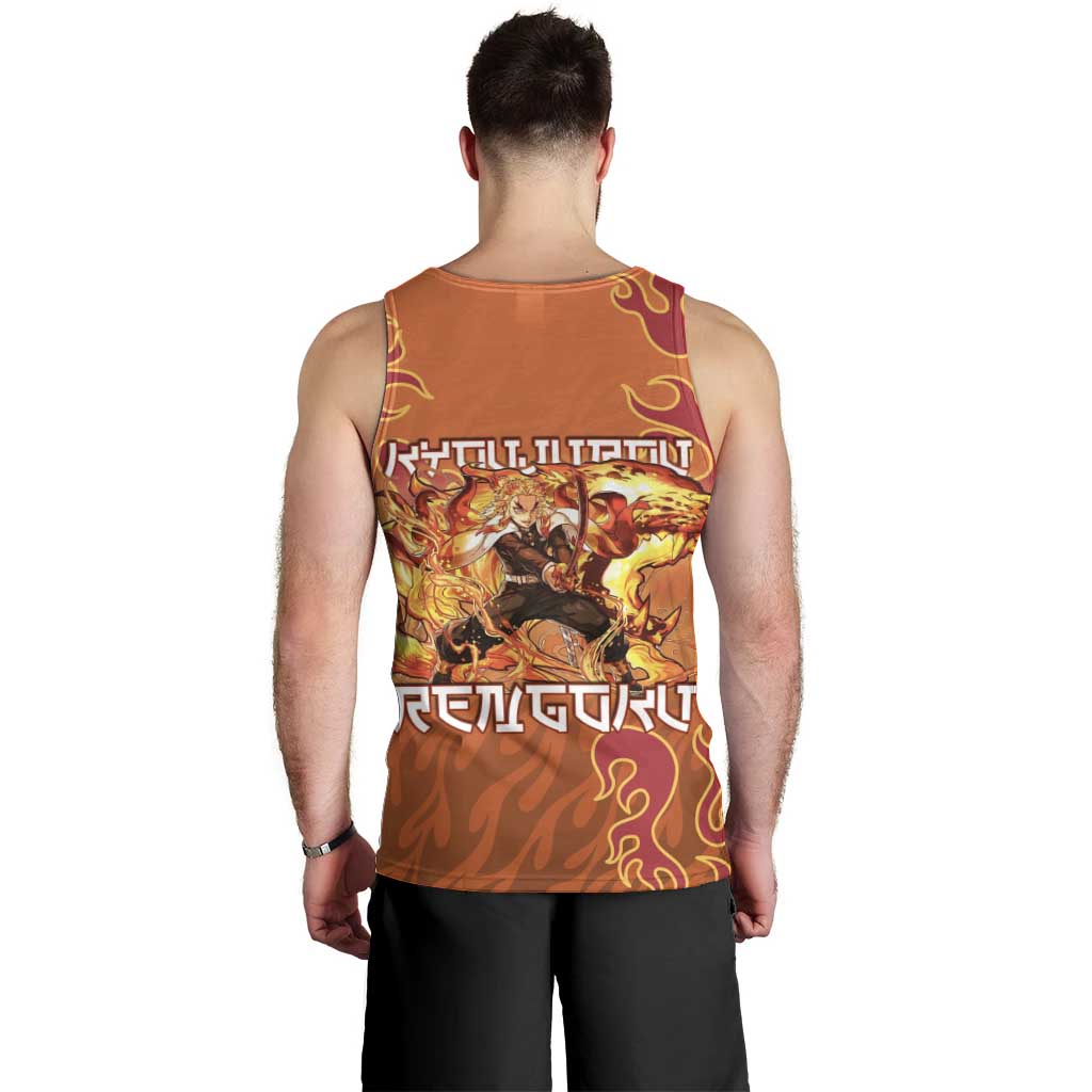 Rengoku Kyojuro Demon Slayer Men Tank Top Inferno Anime Flame Crest Style