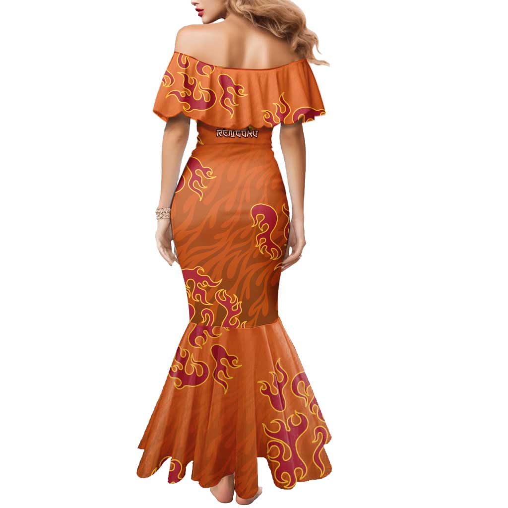 Rengoku Kyojuro Demon Slayer Mermaid Dress Inferno Anime Flame Crest Style
