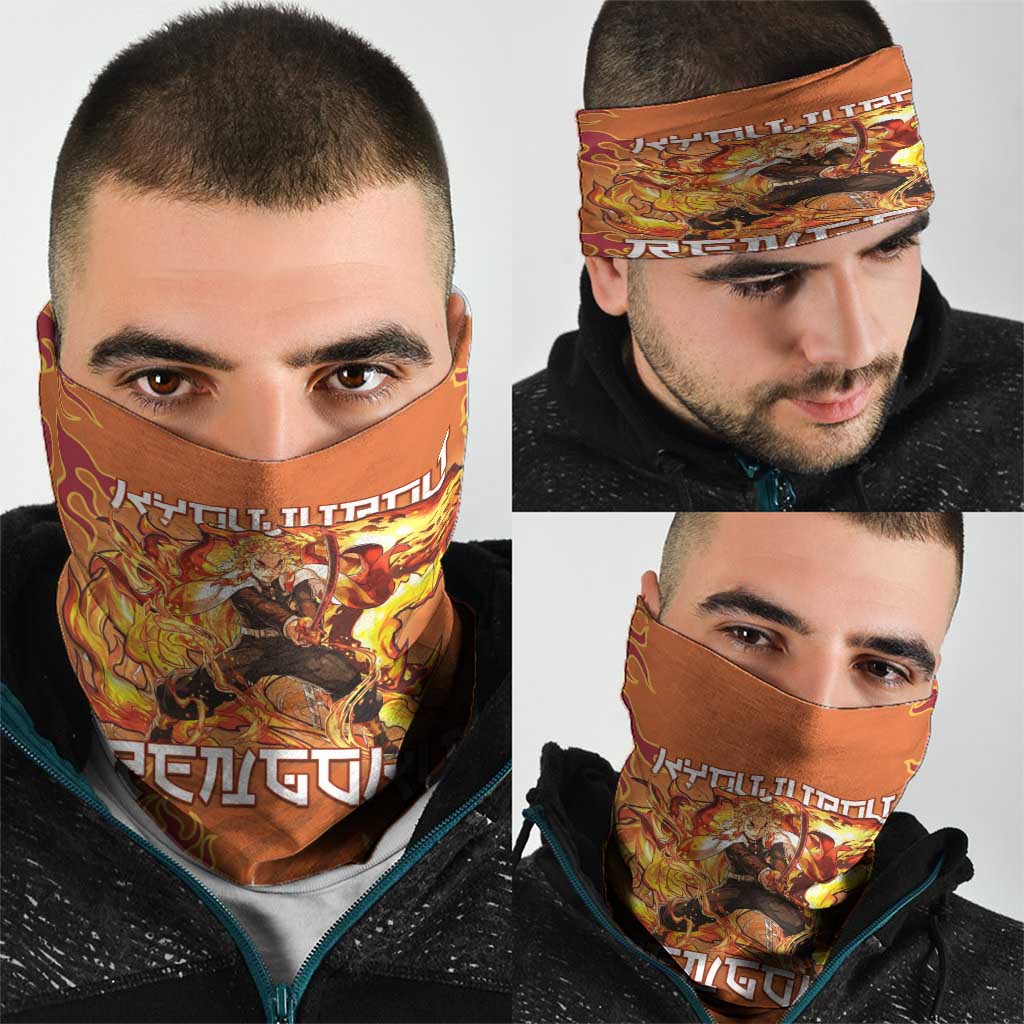 Rengoku Kyojuro Demon Slayer Neck Gaiter Inferno Anime Flame Crest Style