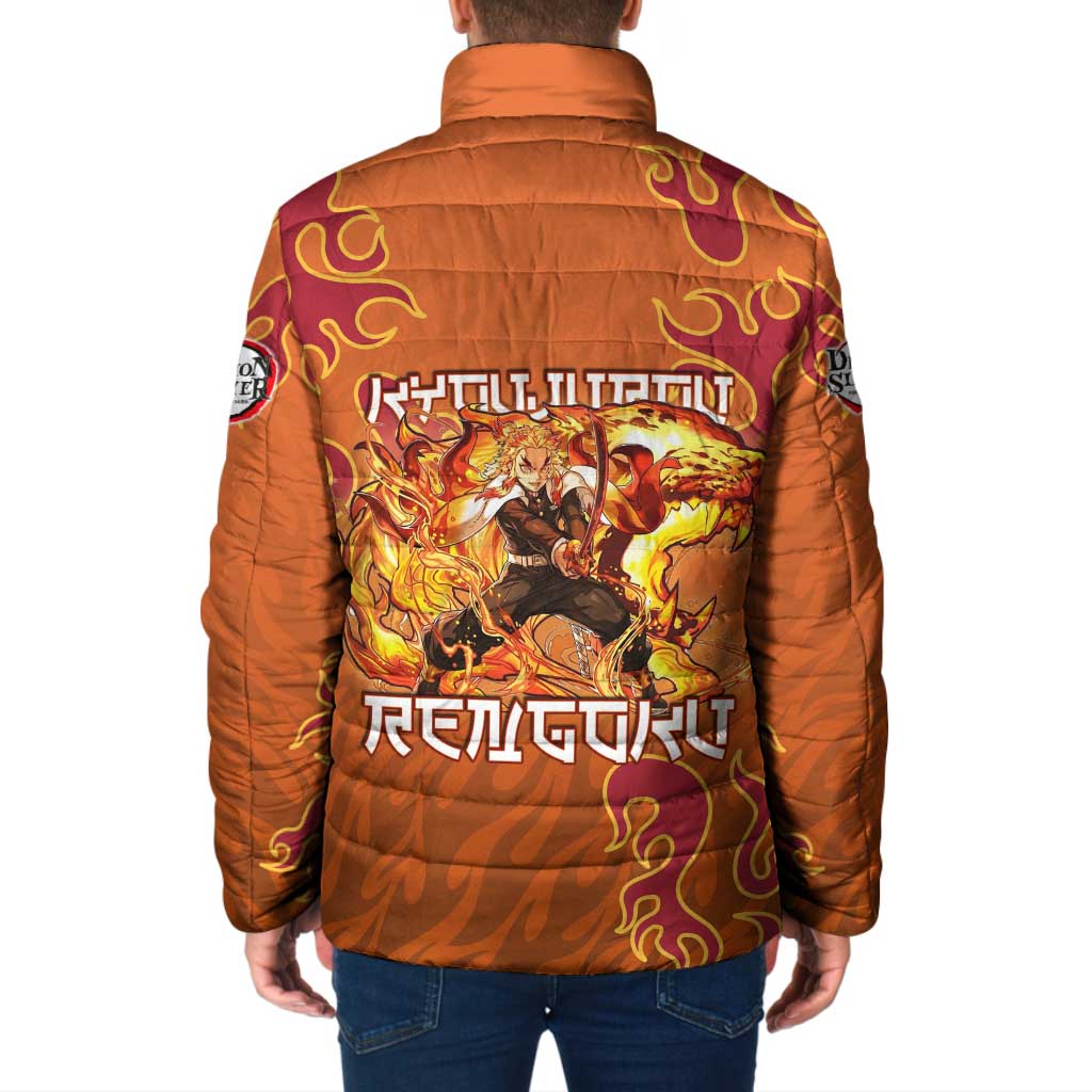 Rengoku Kyojuro Demon Slayer Padded Jacket Inferno Anime Flame Crest Style