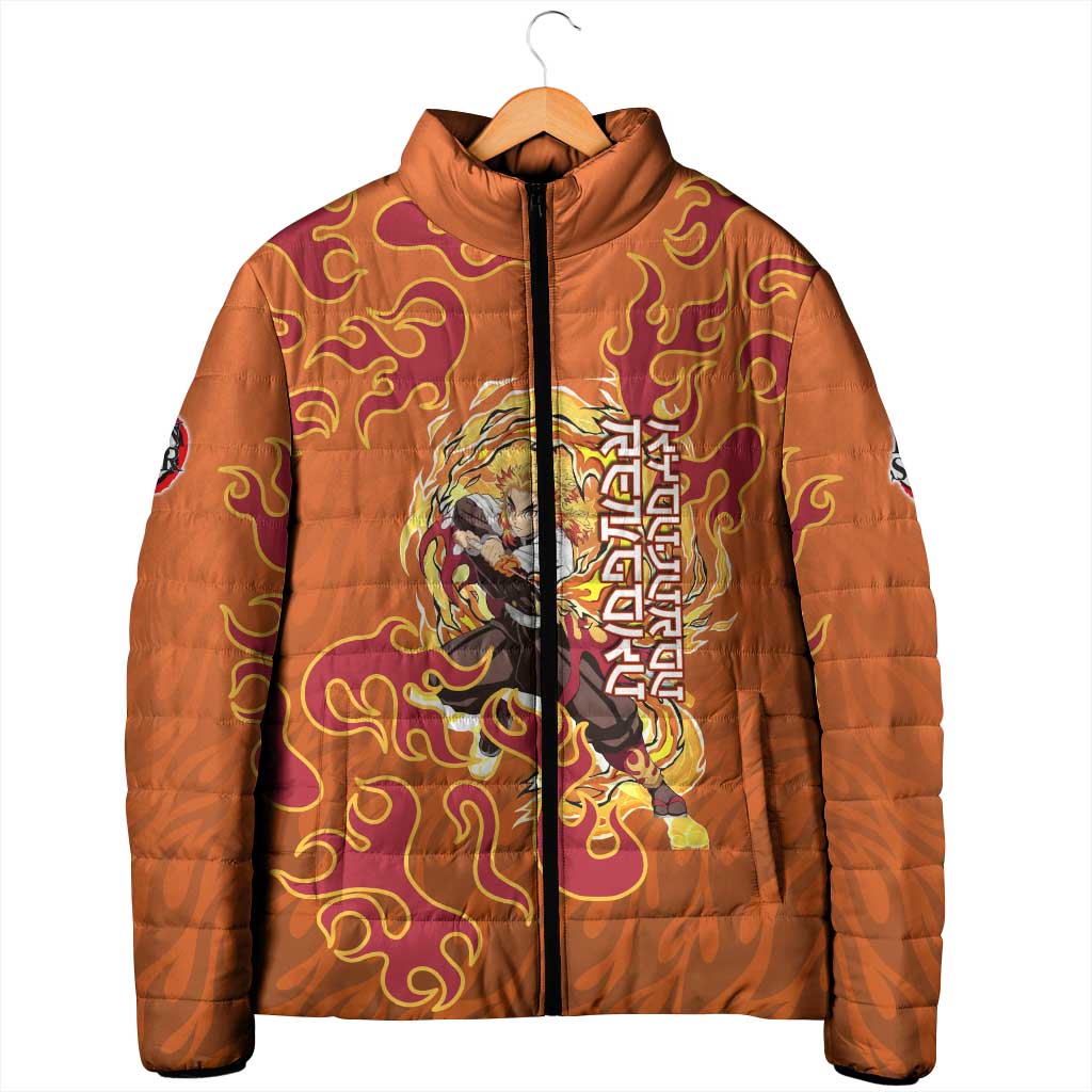 Rengoku Kyojuro Demon Slayer Padded Jacket Inferno Anime Flame Crest Style
