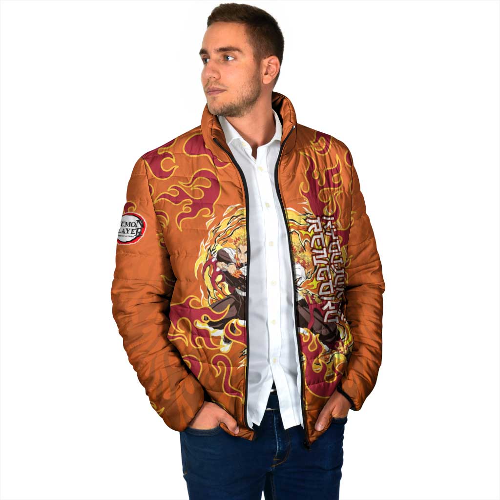 Rengoku Kyojuro Demon Slayer Padded Jacket Inferno Anime Flame Crest Style
