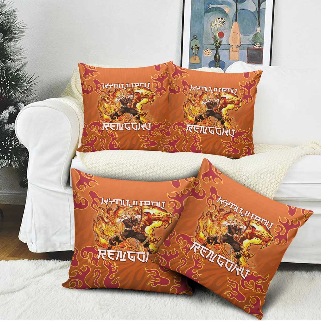 Rengoku Kyojuro Demon Slayer Pillow Cover Inferno Anime Flame Crest Style