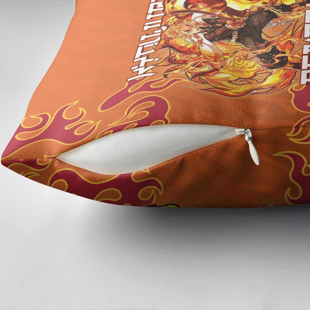 Rengoku Kyojuro Demon Slayer Pillow Cover Inferno Anime Flame Crest Style