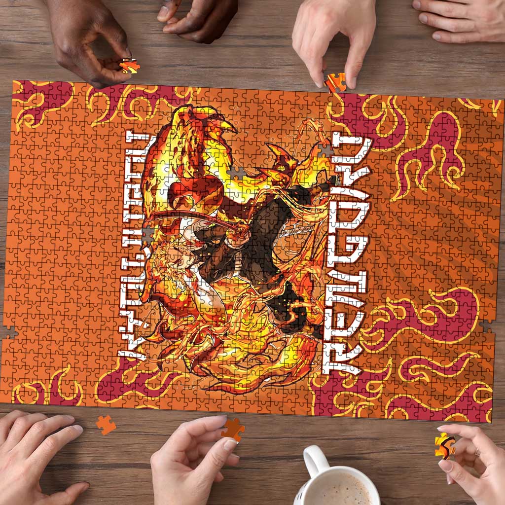 Rengoku Kyojuro Demon Slayer Puzzle Inferno Anime Flame Crest Style