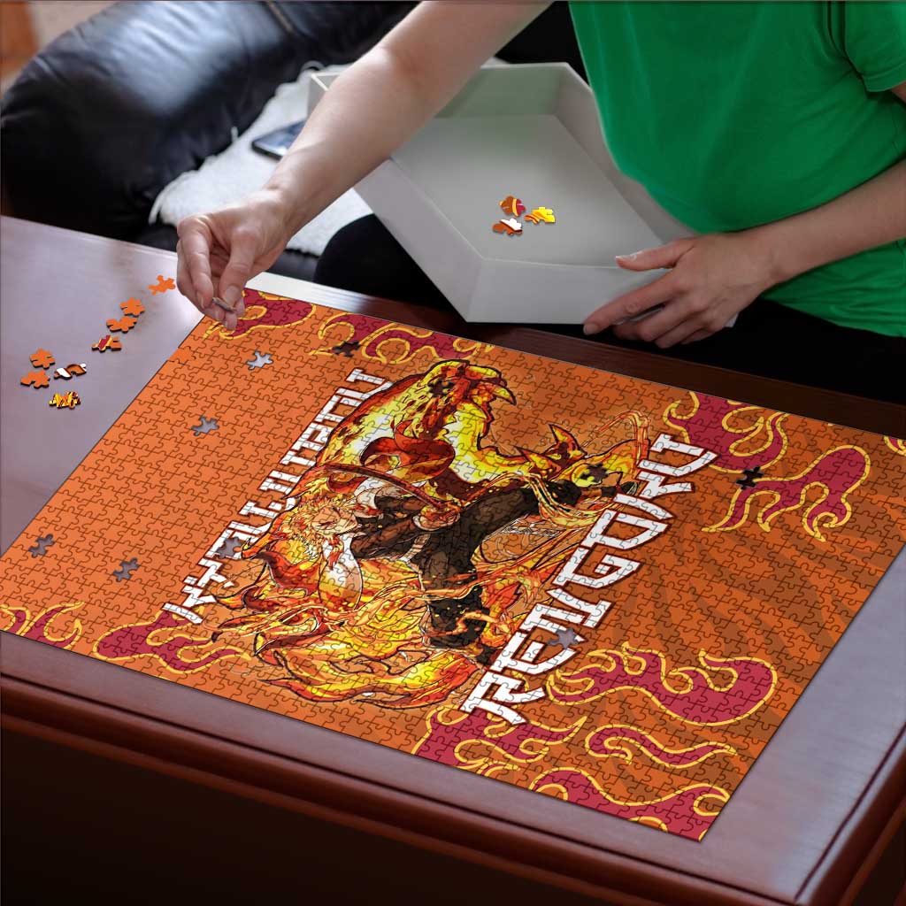 Rengoku Kyojuro Demon Slayer Puzzle Inferno Anime Flame Crest Style