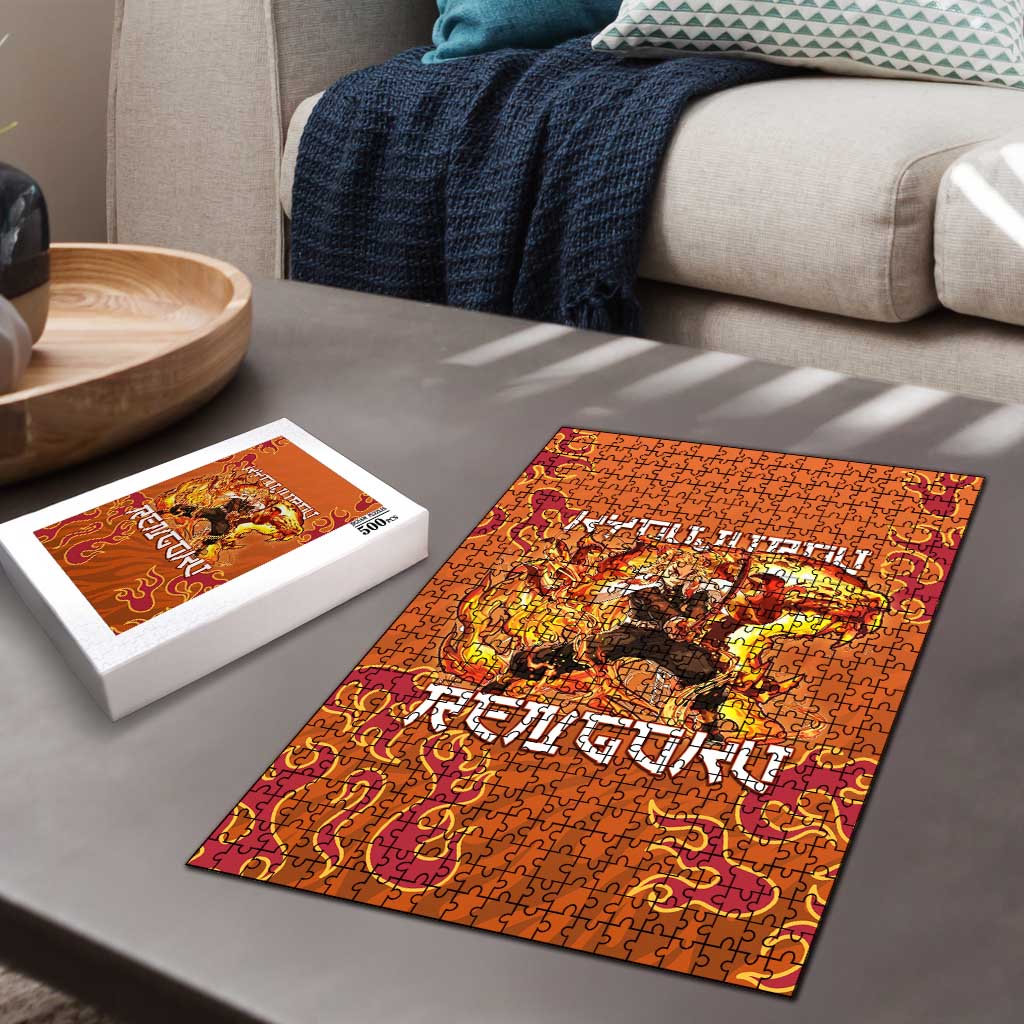 Rengoku Kyojuro Demon Slayer Puzzle Inferno Anime Flame Crest Style