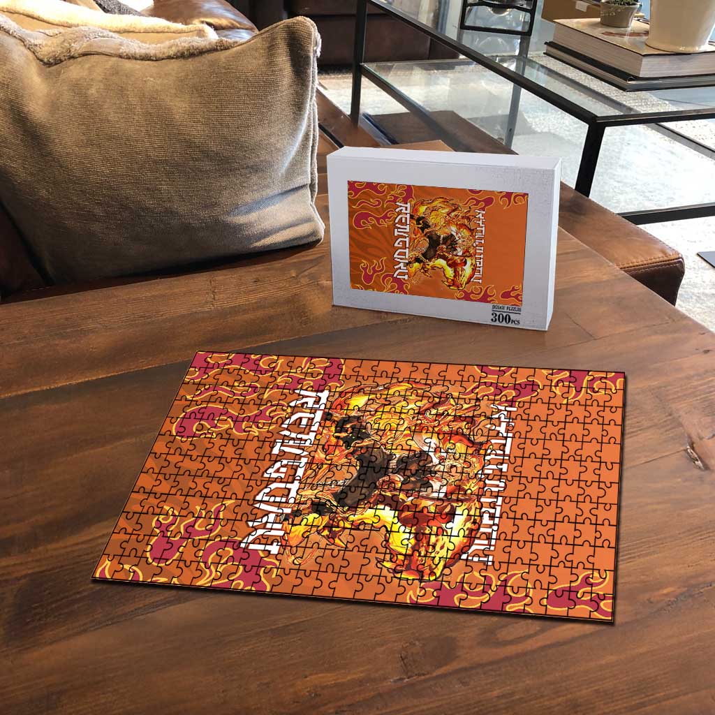 Rengoku Kyojuro Demon Slayer Puzzle Inferno Anime Flame Crest Style