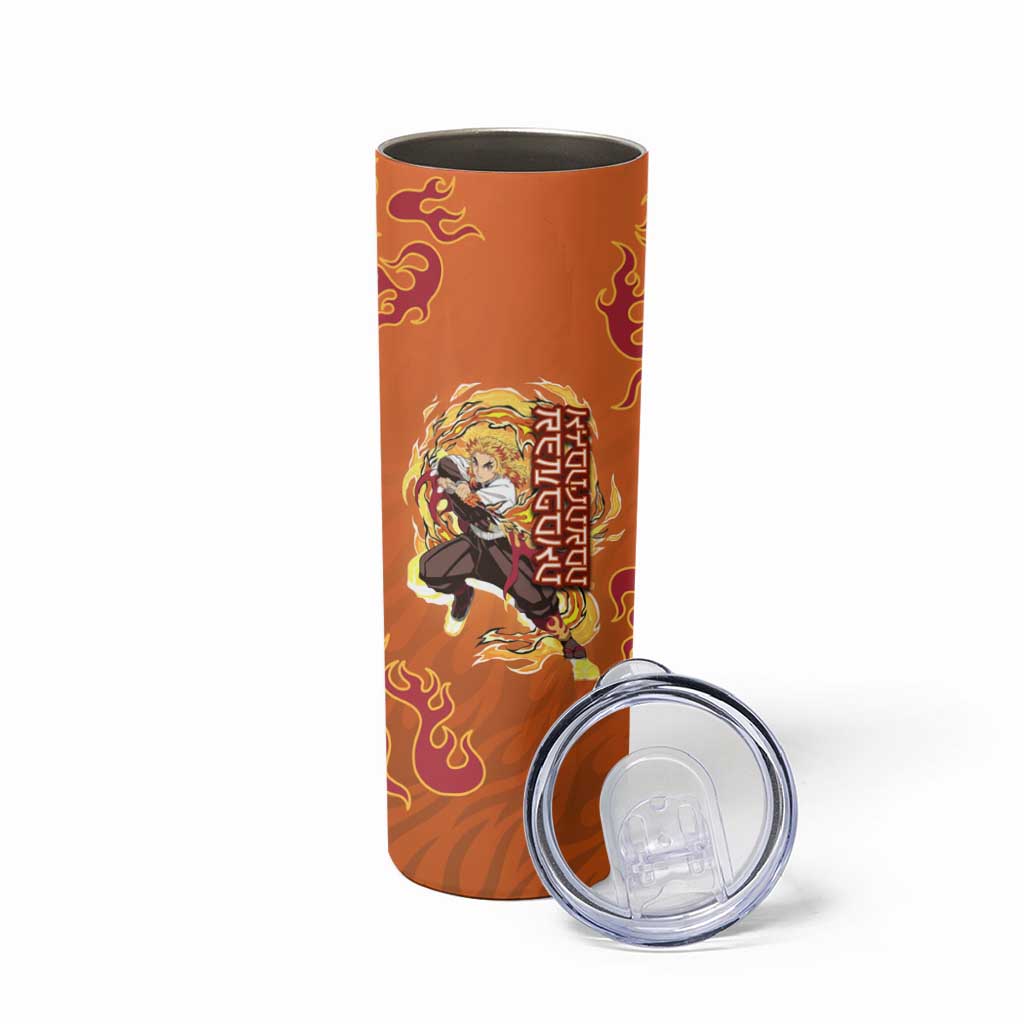 Rengoku Kyojuro Demon Slayer Skinny Tumbler Inferno Anime Flame Crest Style