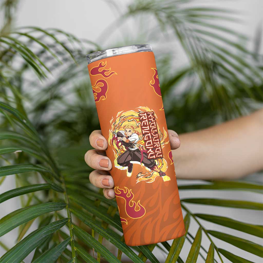 Rengoku Kyojuro Demon Slayer Skinny Tumbler Inferno Anime Flame Crest Style