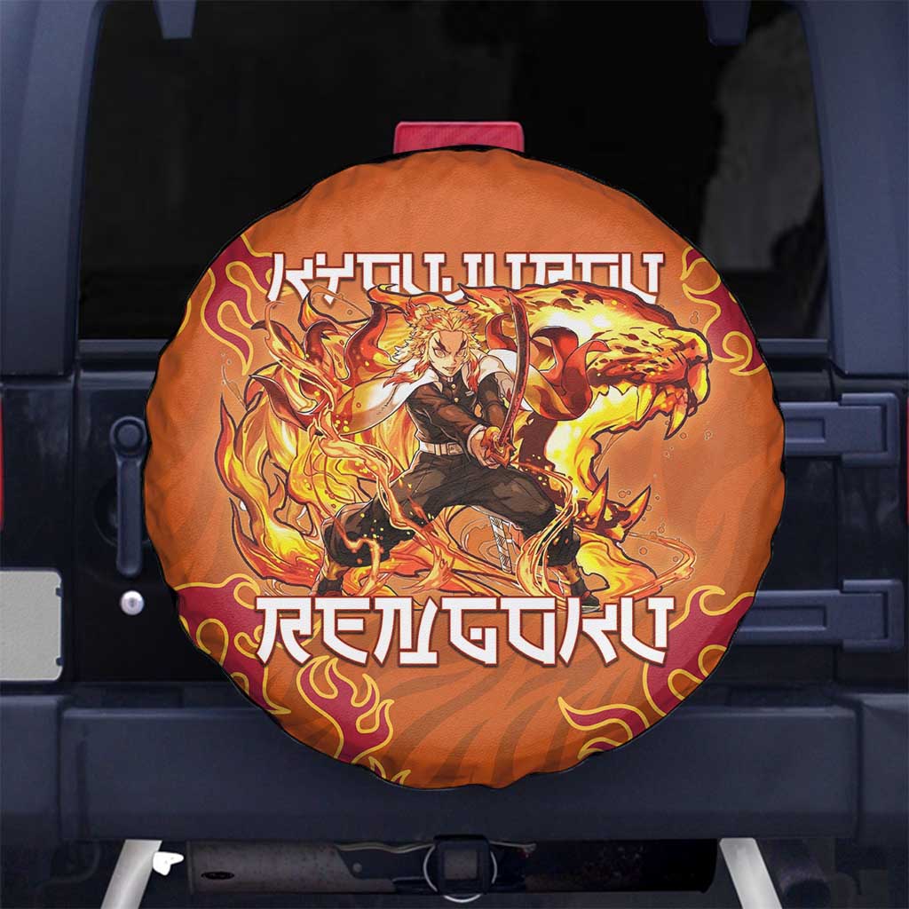 Rengoku Kyojuro Demon Slayer Spare Tire Cover Inferno Anime Flame Crest Style