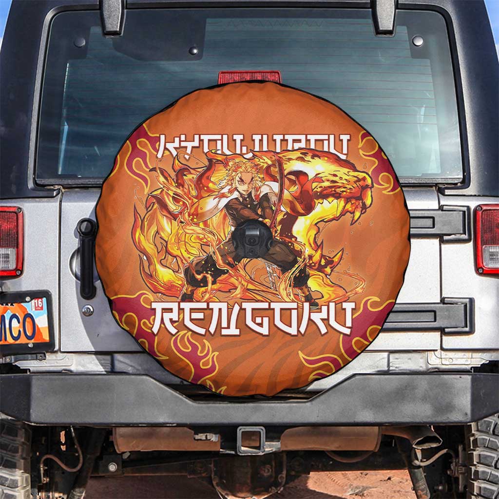 Rengoku Kyojuro Demon Slayer Spare Tire Cover Inferno Anime Flame Crest Style