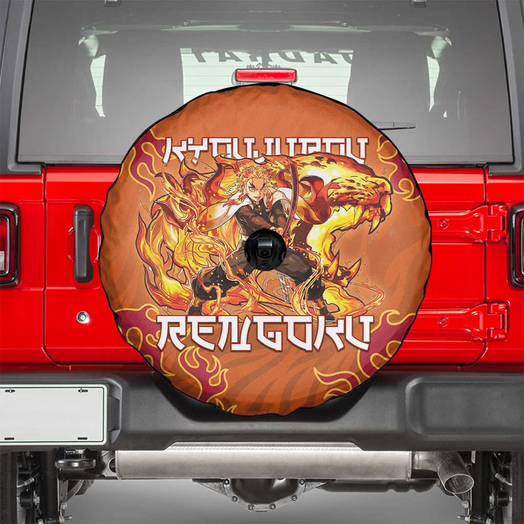 Rengoku Kyojuro Demon Slayer Spare Tire Cover Inferno Anime Flame Crest Style