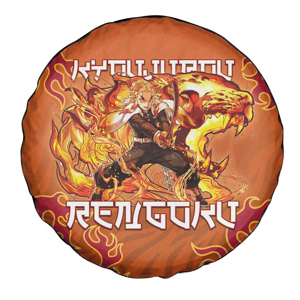 Rengoku Kyojuro Demon Slayer Spare Tire Cover Inferno Anime Flame Crest Style