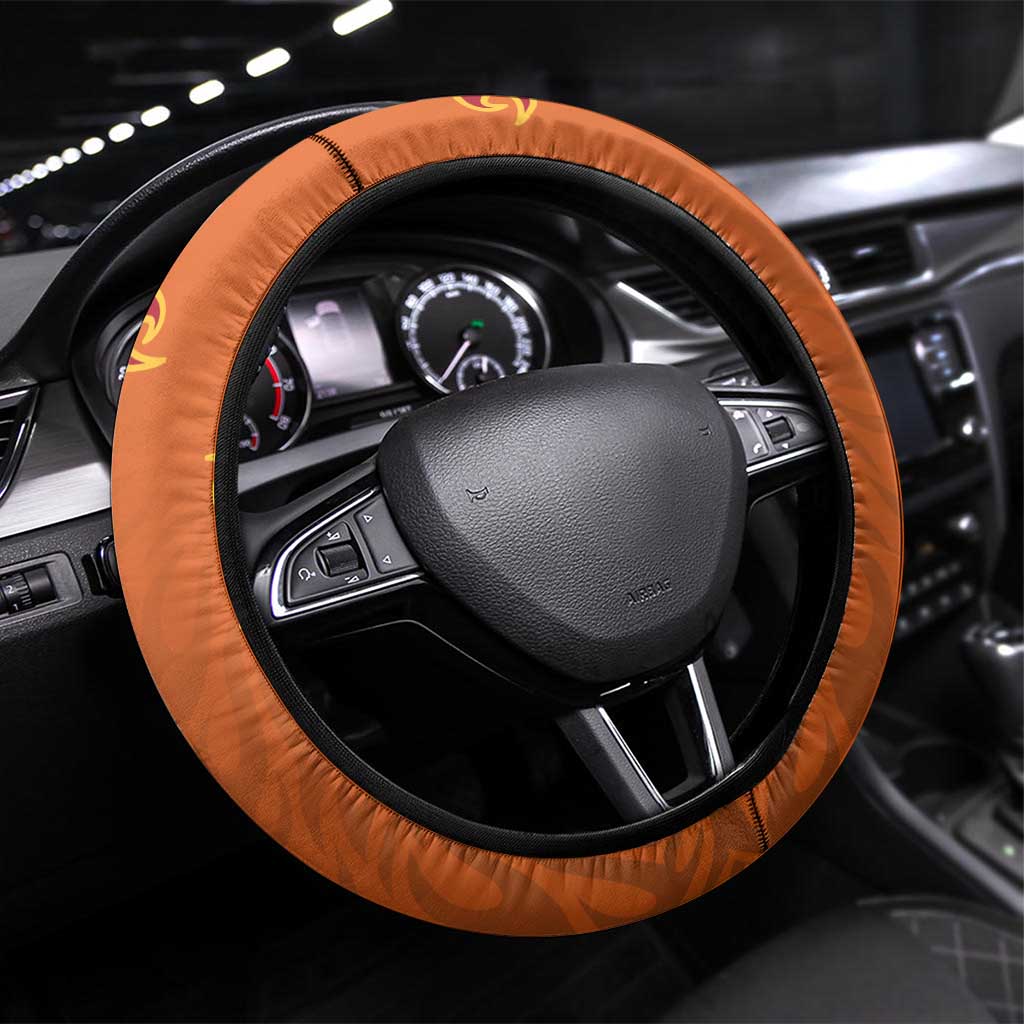 Rengoku Kyojuro Demon Slayer Steering Wheel Cover Inferno Anime Flame Crest Style