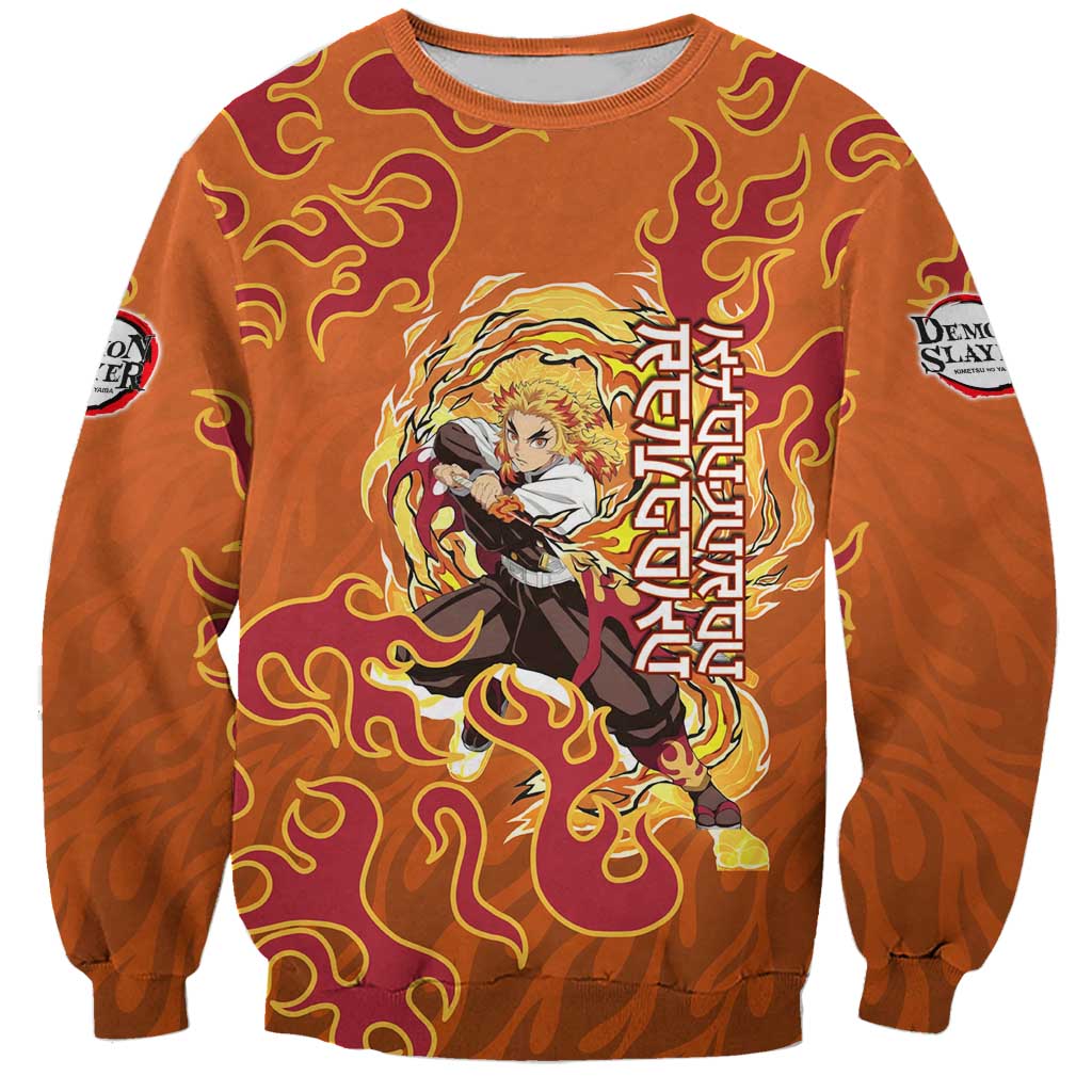 Rengoku Kyojuro Demon Slayer Sweatshirt Inferno Anime Flame Crest Style