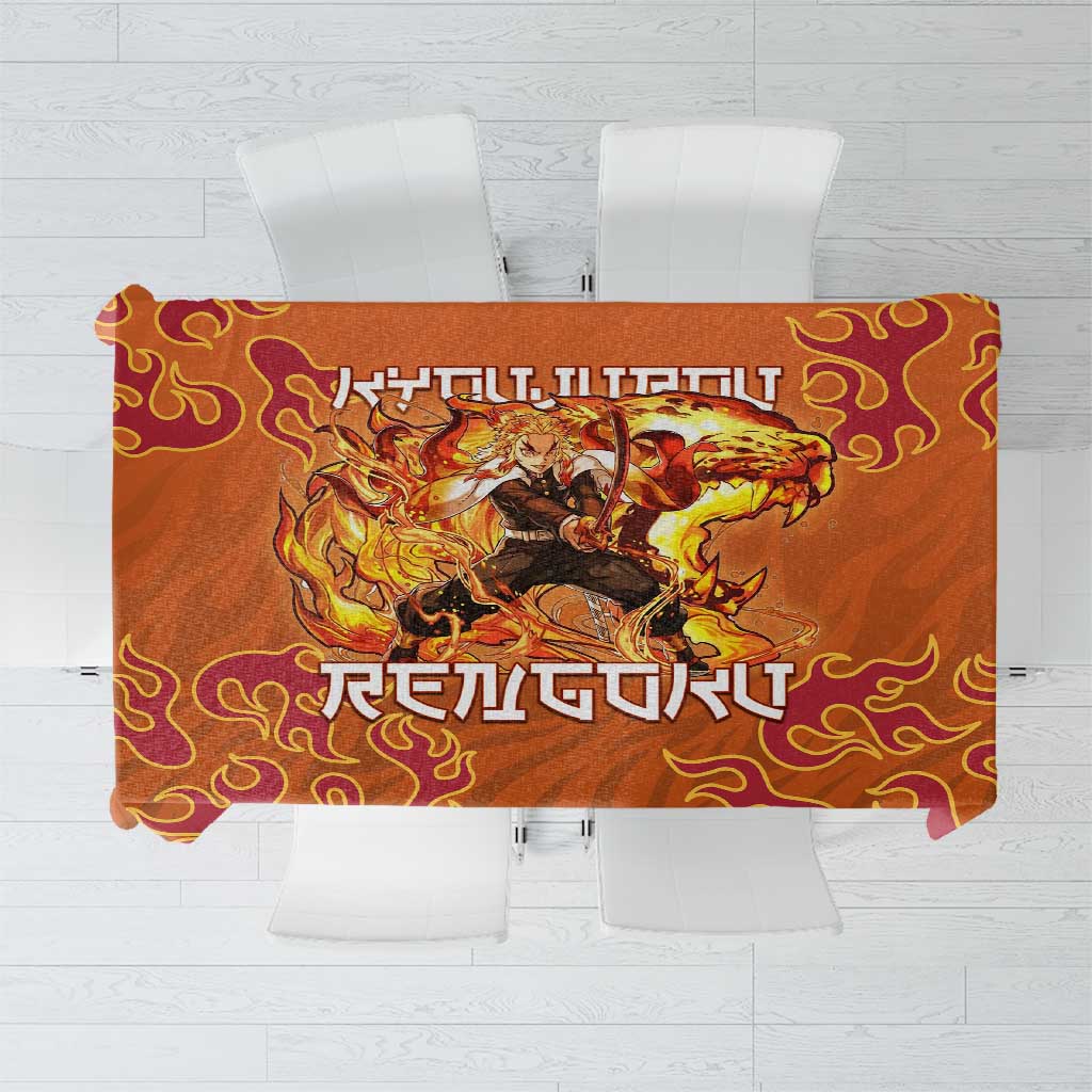 Rengoku Kyojuro Demon Slayer Tablecloth Inferno Anime Flame Crest Style