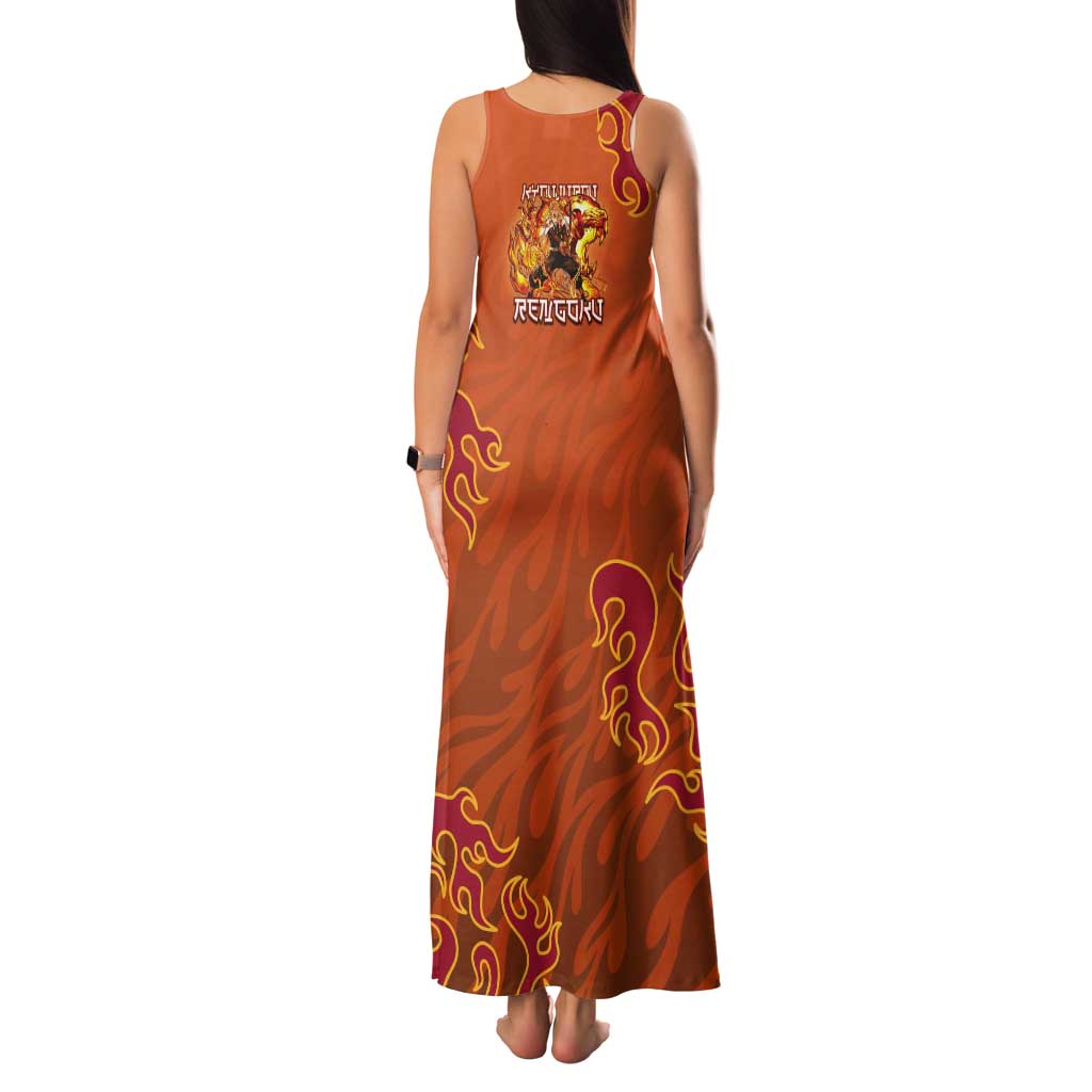 Rengoku Kyojuro Demon Slayer Tank Maxi Dress Inferno Anime Flame Crest Style